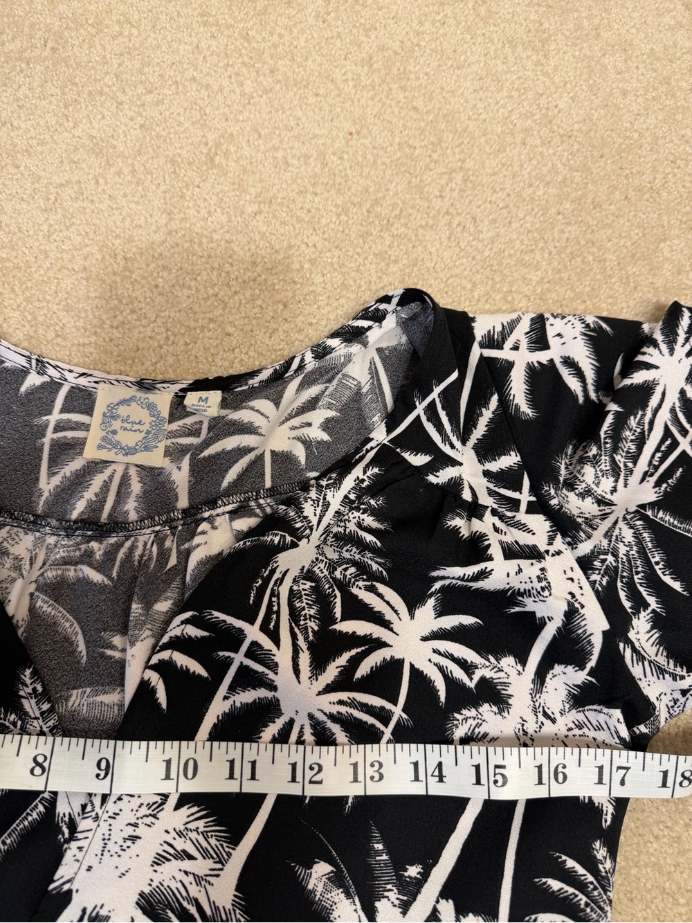 Blue Rain Black & White Palm Print Wrap Maxi Dress Size Medium NWOT - Picture 9 of 12